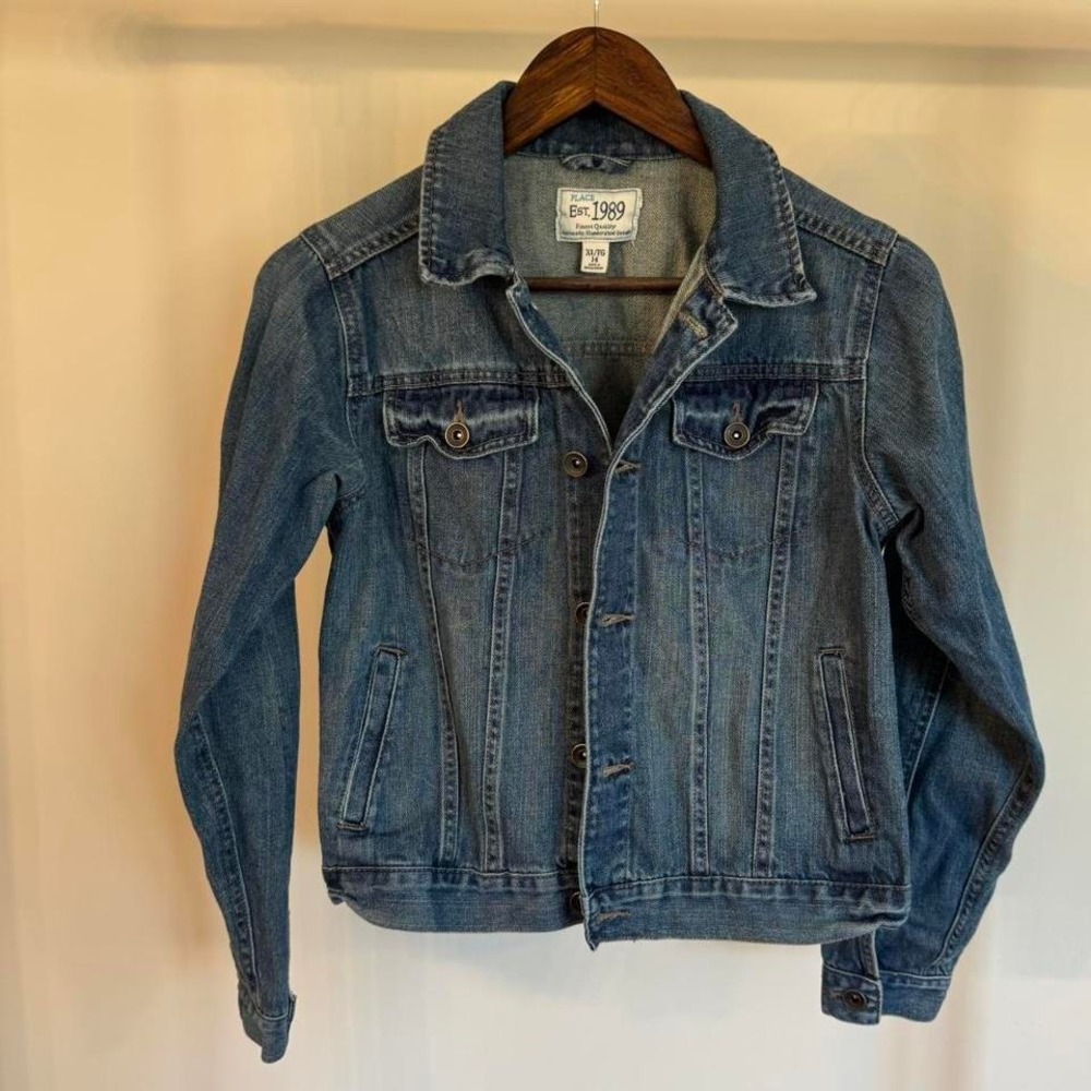 Children's Place Girls Denim Jacket Size XL/14 100% Cotton Easter Spring Western